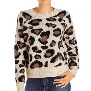 Aqua leopard print sweater